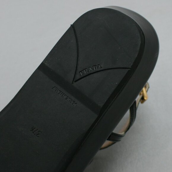 Prada 37.5 Ladies 7.5 Tulip Purple Patent Leather Slingback Wedge Shoes Sandals - Picture 10 of 12